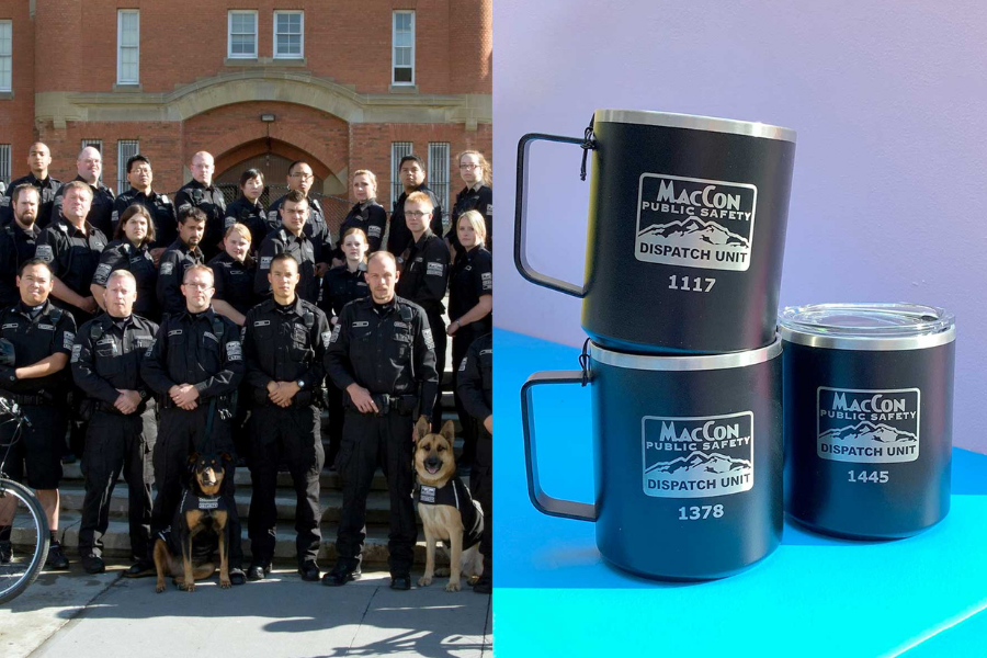 Custom LAMOSE bottles for MacCon Public Safety team appreciation gifts