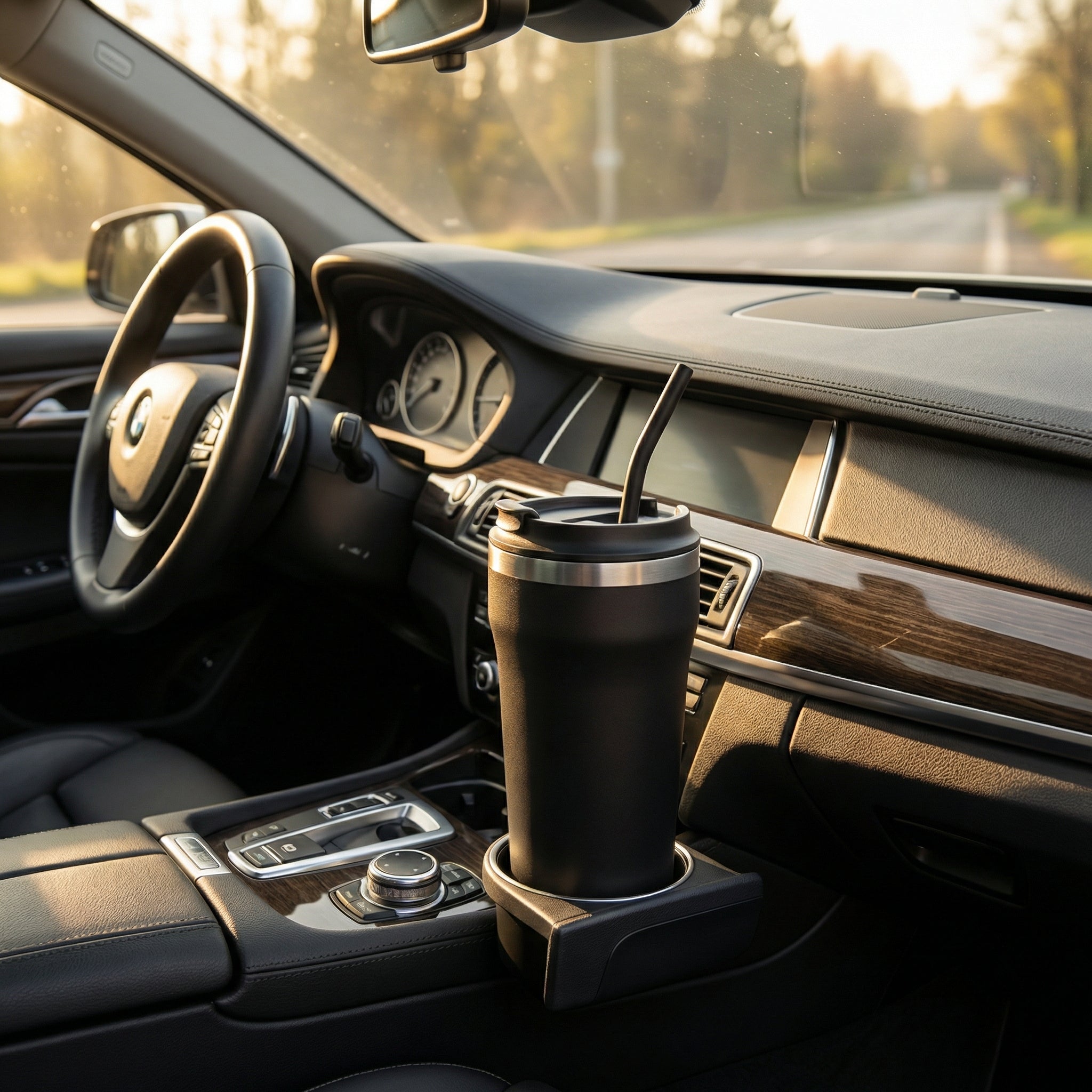 Bow Tumbler in car cupholder — fits standard cup holders for your commute