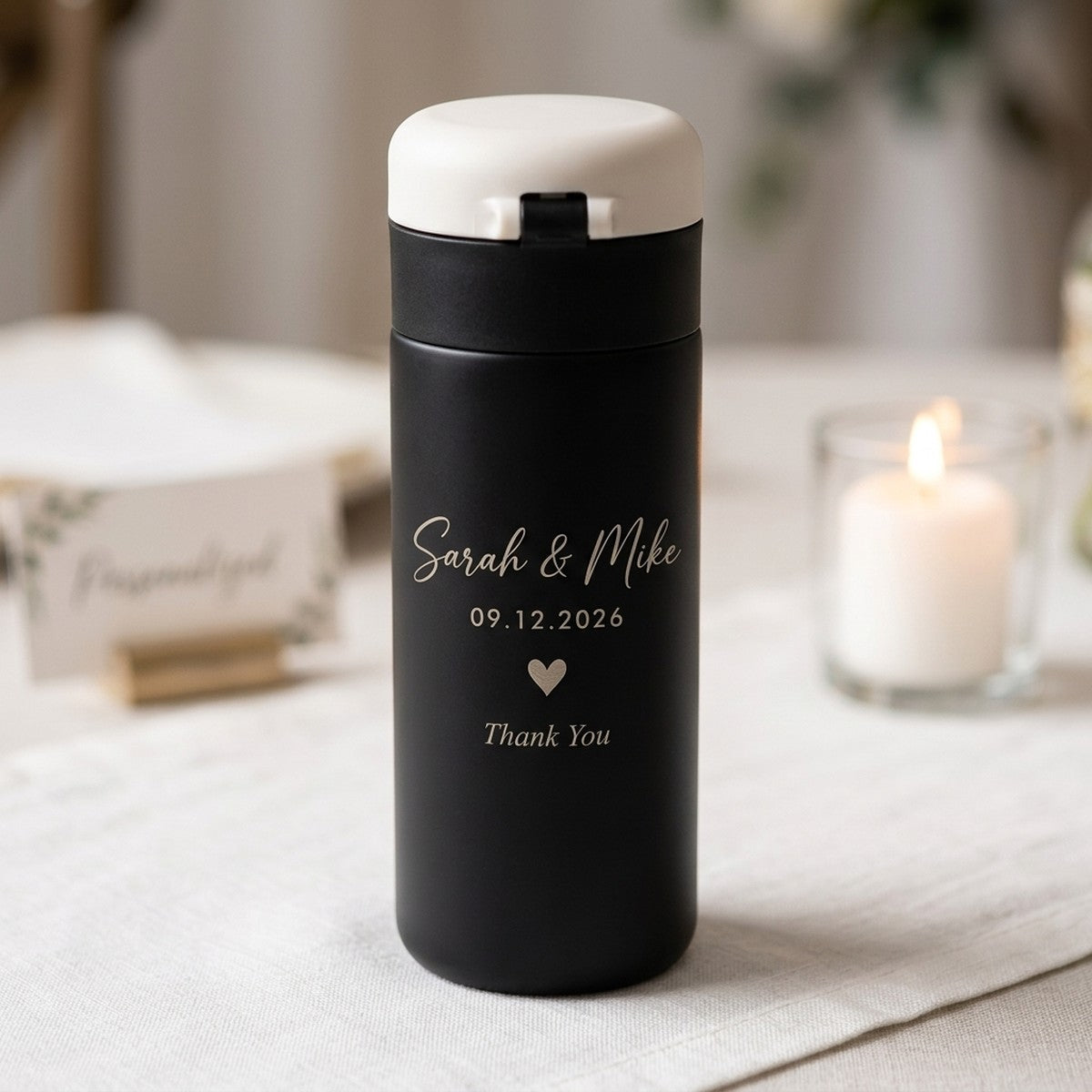 Personalized Wedding Guest Favor Engraved Emerald 12oz Tumbler