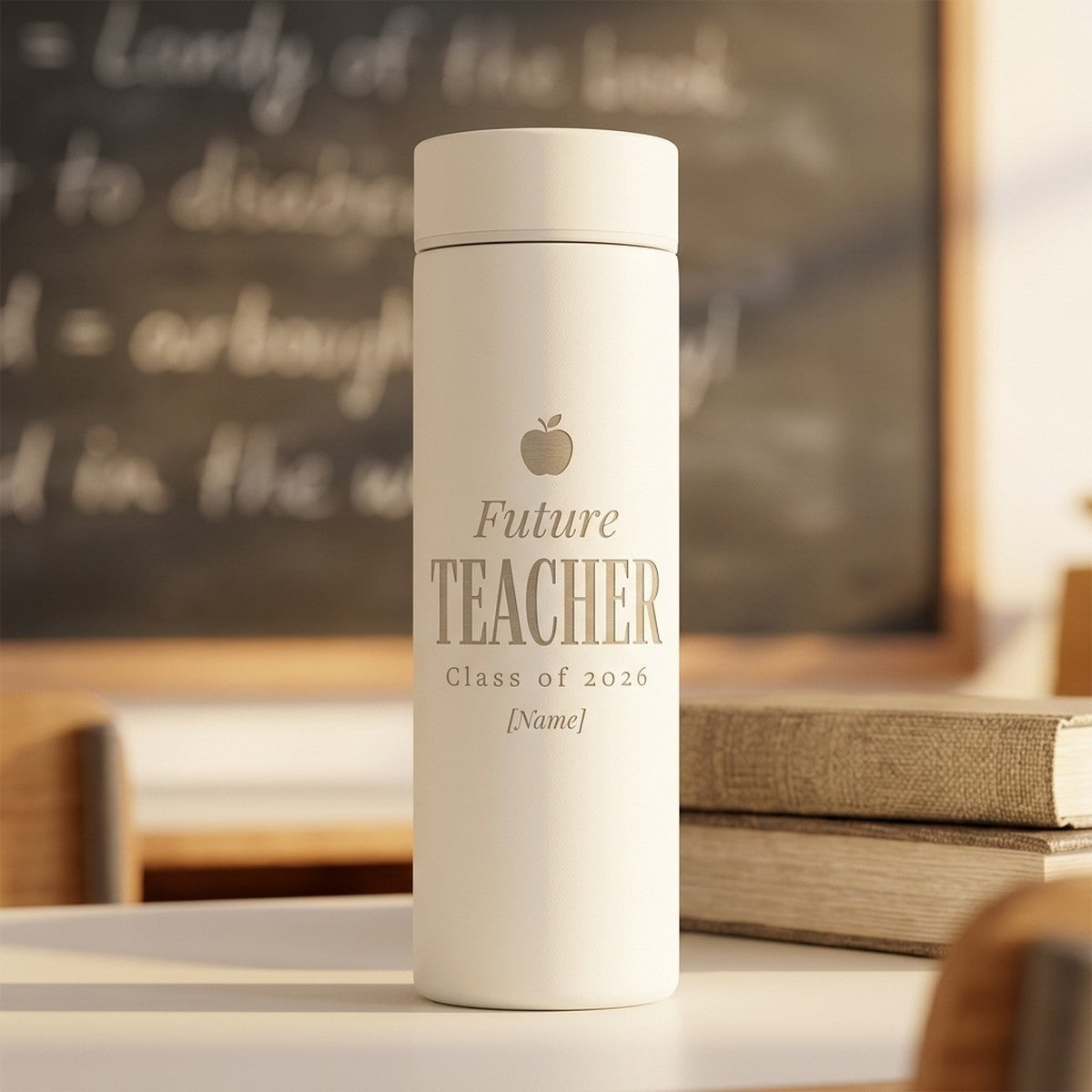 "Future Teacher" Class of 2026 Engraved Emerald 16oz Tumbler — Snow