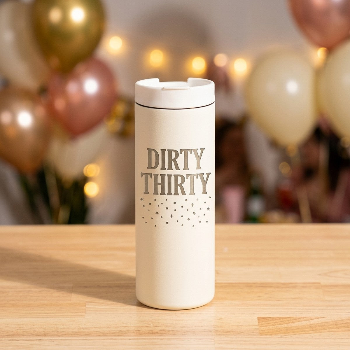 "Dirty Thirty" Engraved Grouse 16oz Tumbler — Snow