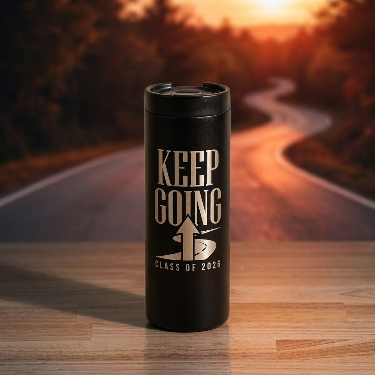 "Keep Going" Class of 2026 Engraved Grouse 16oz Tumbler — Onyx