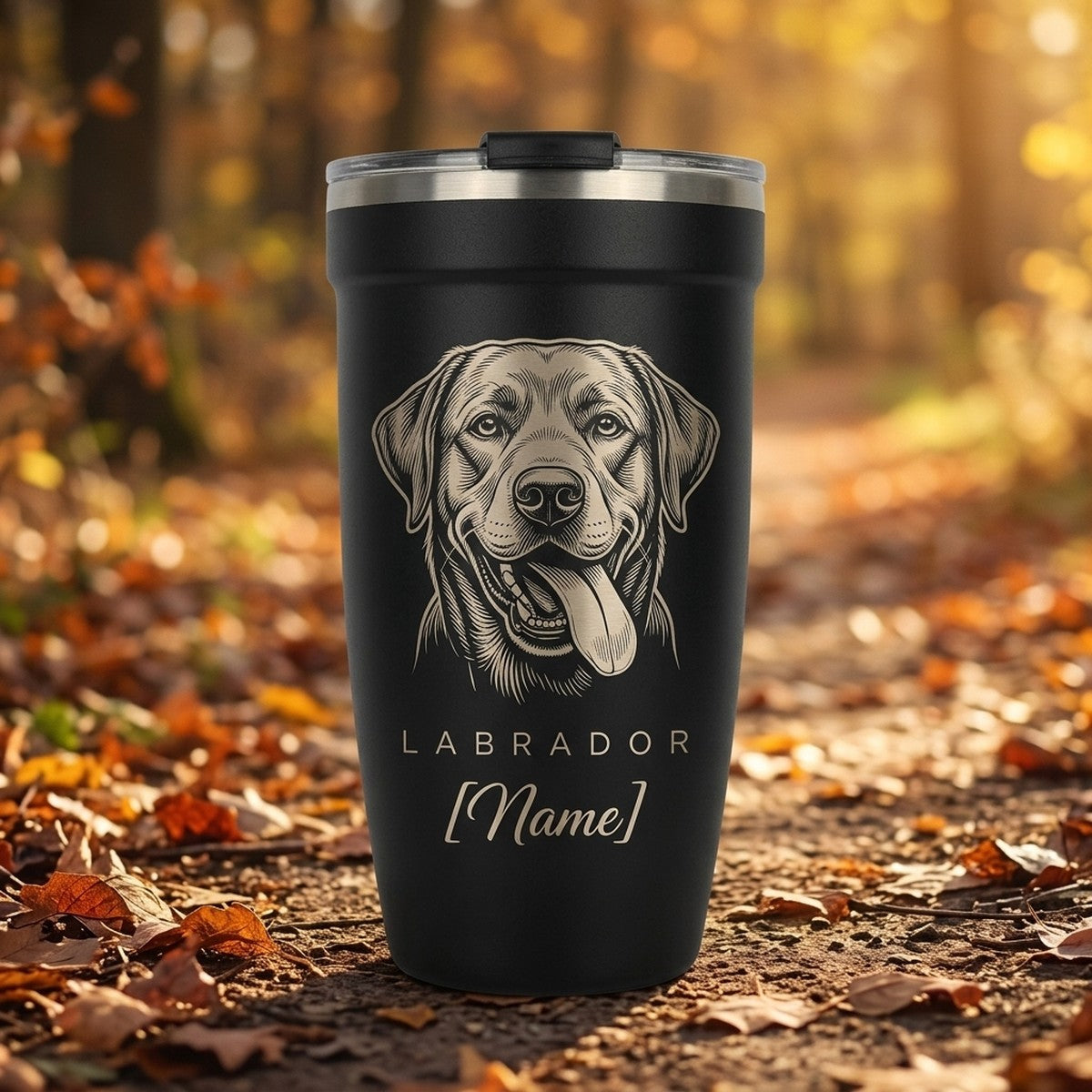 Labrador Retriever Line Art Engraved Peyto 16oz Tumbler — Onyx