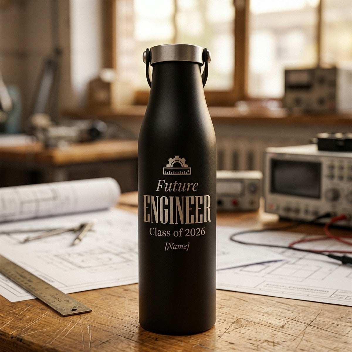"Future Engineer" Class of 2026 Engraved Robson 21oz Bottle — Onyx