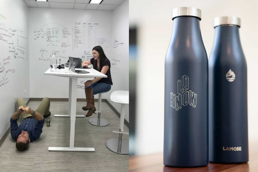 Custom LAMOSE bottles for LoKnow fast turnaround employee gifts Calgary