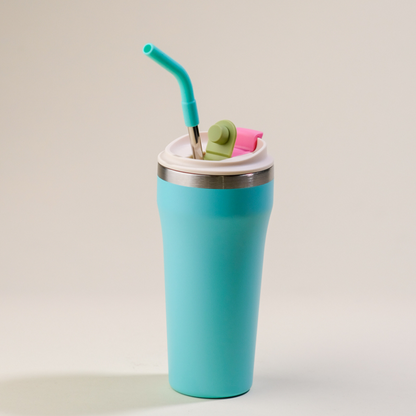 Bow Tumbler Turquoise side angle — sleek modern tumbler design
#color_turquoise