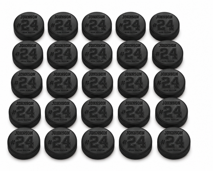 Player Name + Jersey Number Engraved Hockey Puck — Custom