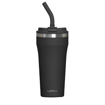 Bow Tumbler Onyx with personalized name engraving — 16 oz insulated tumbler
#color_onyx