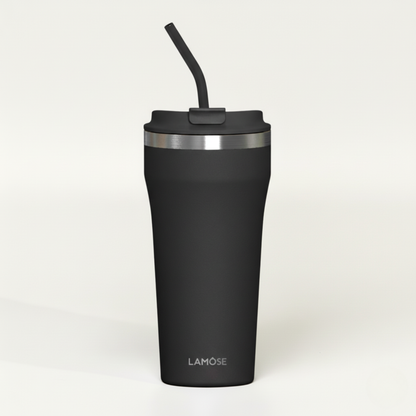 Bow Tumbler 16 oz in Onyx black — custom engraved insulated tumbler by LAMOSE
#color_onyx