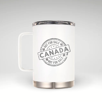 Vintage Canada Insulated Mug Insulated mug with a vintage CANADA NOT FOR SALE design, featuring maple leaves and stars. 