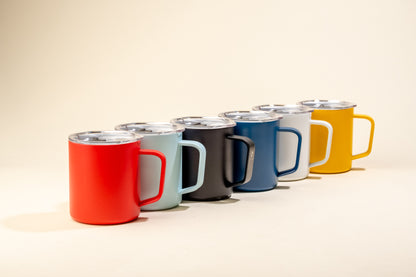 Hudson Ceramic 12 oz mug in white, durable stoneware coffee cup with smooth glaze finish and comfortable handle