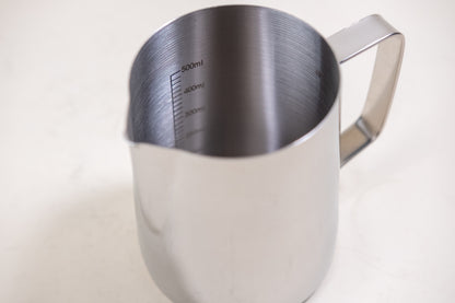 Basic Milk Pitcher 500ML stainless steel jug for frothing and pouring latte art, barista coffee tool