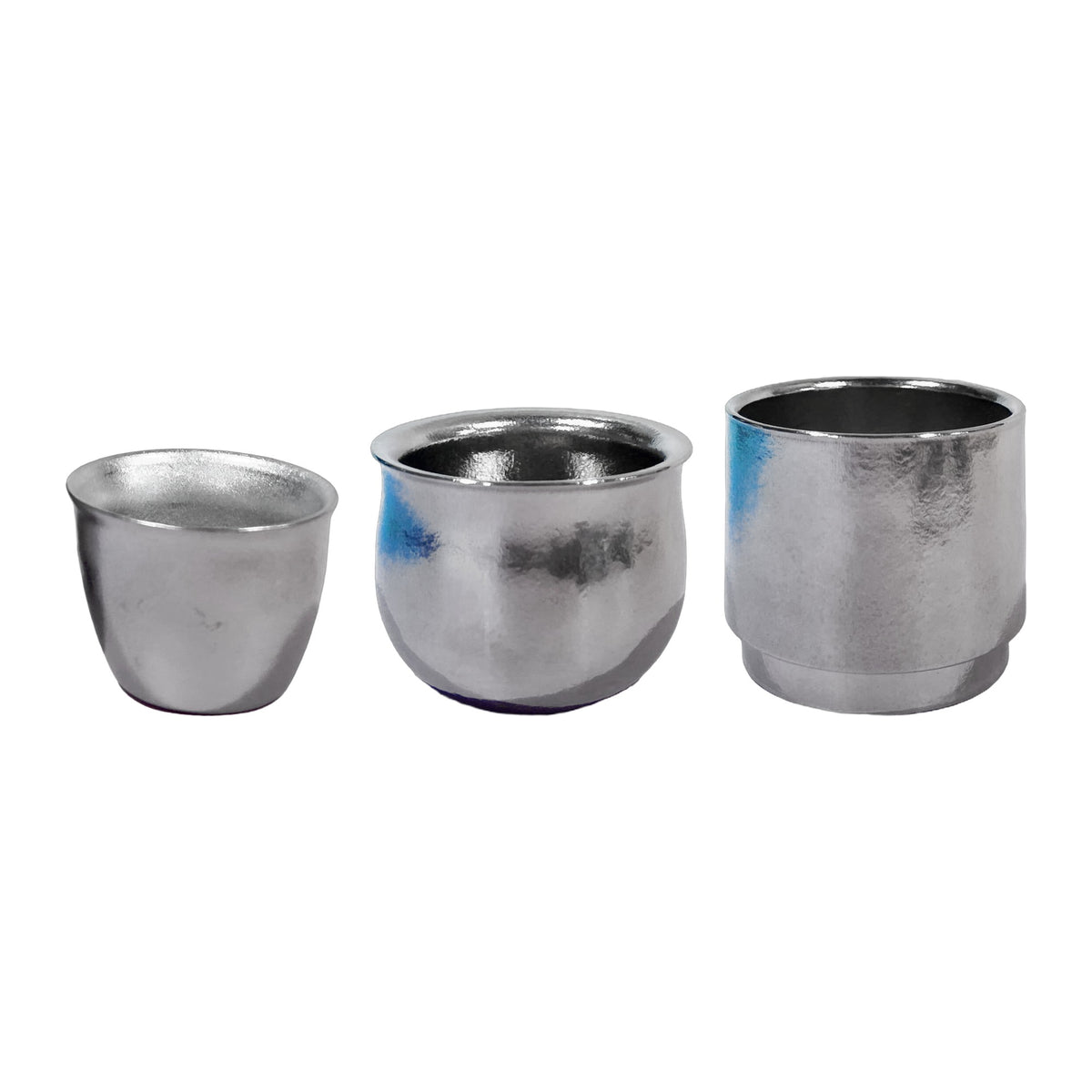 Great Rivers titanium shot cup set: Peace 1 oz, Columbia 2 oz and Mackenzie 3 oz