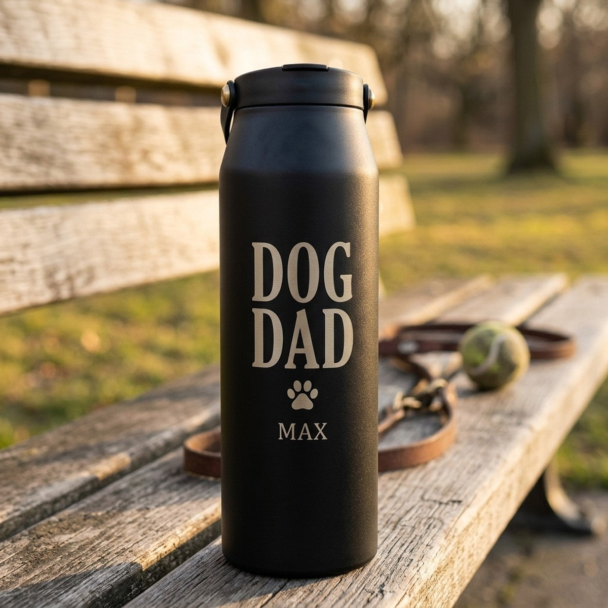 "Dog Dad" Engraved Grouse 34oz Tumbler — Onyx
