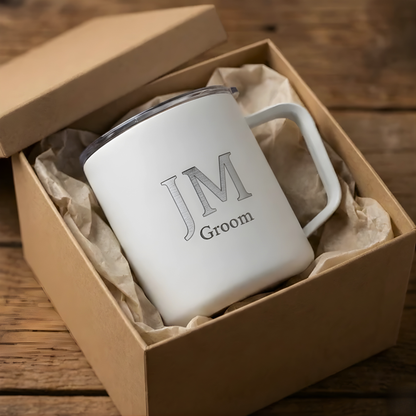 Personalized LAMOSE Hudson Ceramic mug with JM monogram in gift boxPersonalized LAMOSE Hudson Ceramic mug with JM monogram in gift box