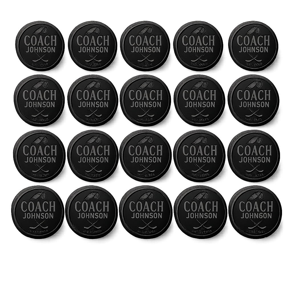"Coach [Name] Est." Engraved Hockey Puck — Career Milestone