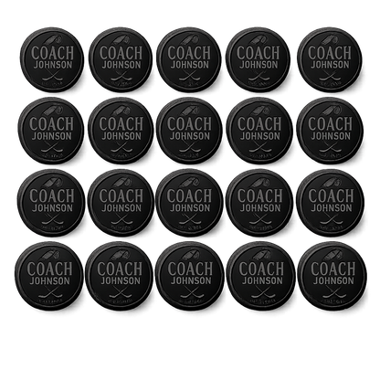 "Coach [Name] Est." Engraved Hockey Puck — Career Milestone