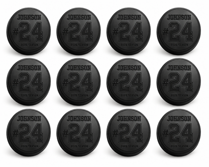 Player Name + Jersey Number Engraved Hockey Puck — Custom