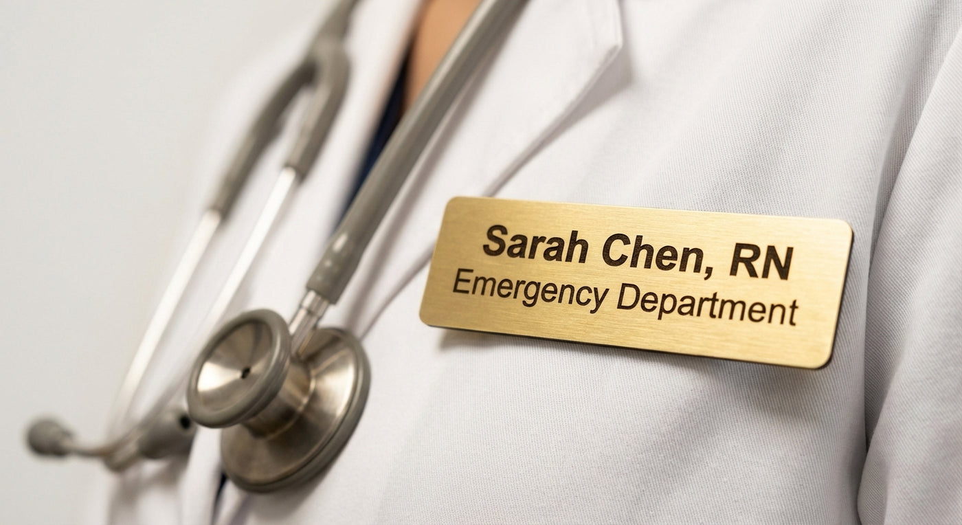 Printed Name Tags Don't Survive a Single Sanitizing Shift