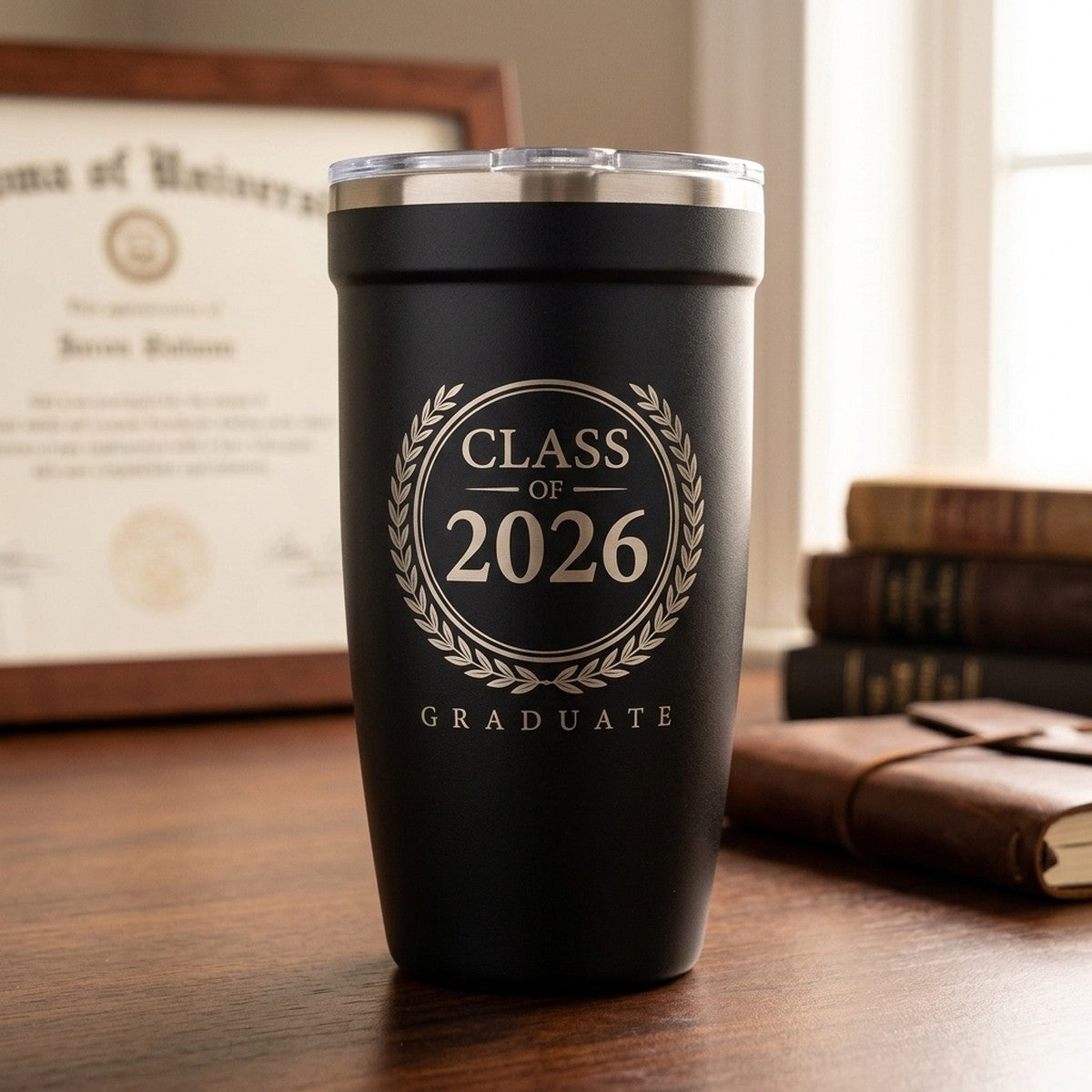 2026 Graduate Diploma Badge Engraved Peyto 16oz Tumbler — Onyx