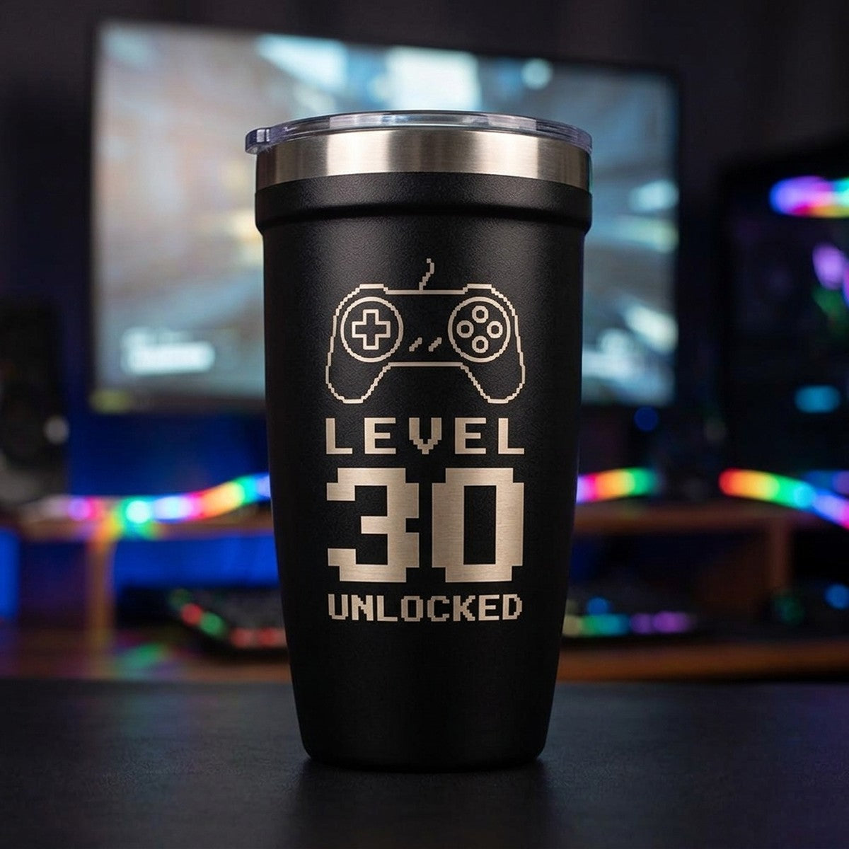 "Level [Age] Unlocked" Gaming Birthday Peyto 16oz — Onyx