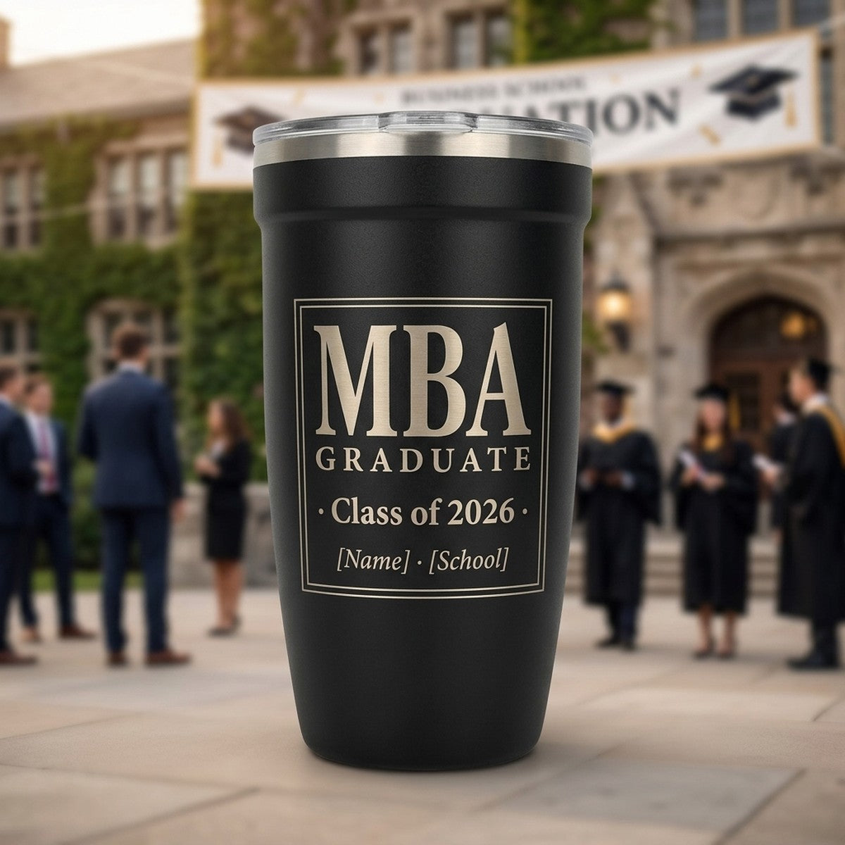 "MBA Graduate Class of 2026" Engraved Peyto 16oz Tumbler — Onyx
