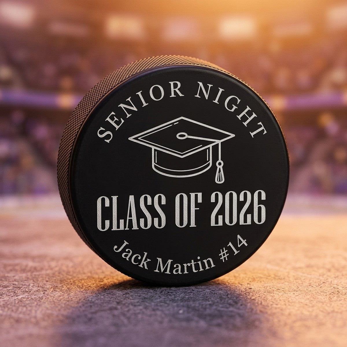 "Senior Night Class of 2026" Engraved Hockey Puck