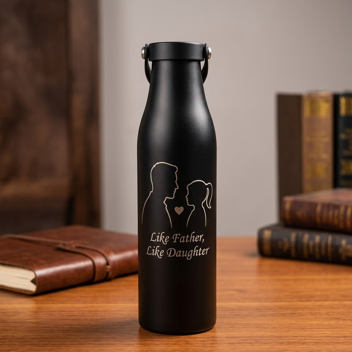 "Like Father, Like Daughter" Engraved Robson 28oz Insulated Bottle — Onyx