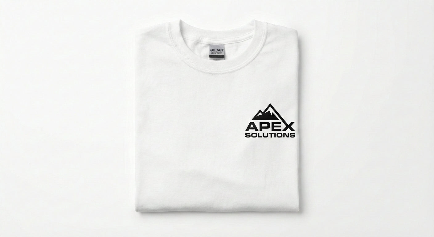 Custom Screen Print T-Shirt - White with Corporate Logo